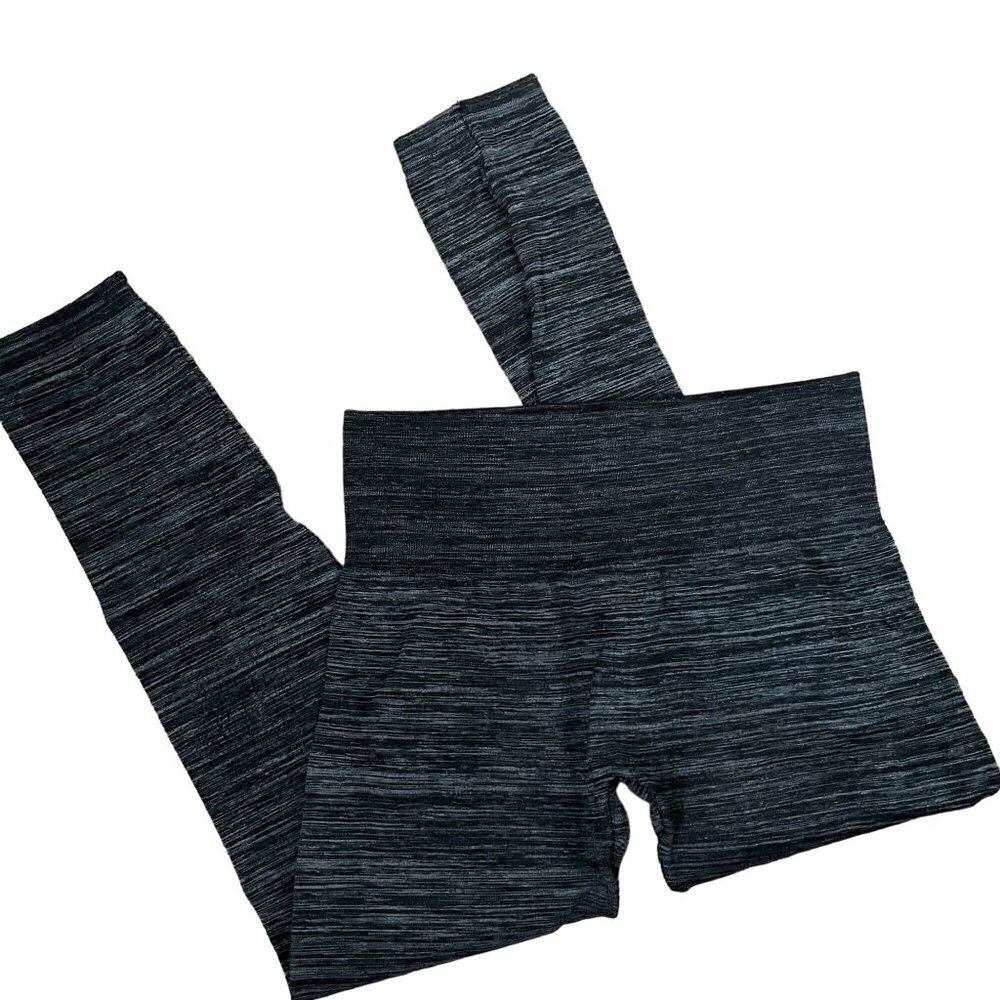 Thermal black gray striped design casual pants comfortable pants high waist‎